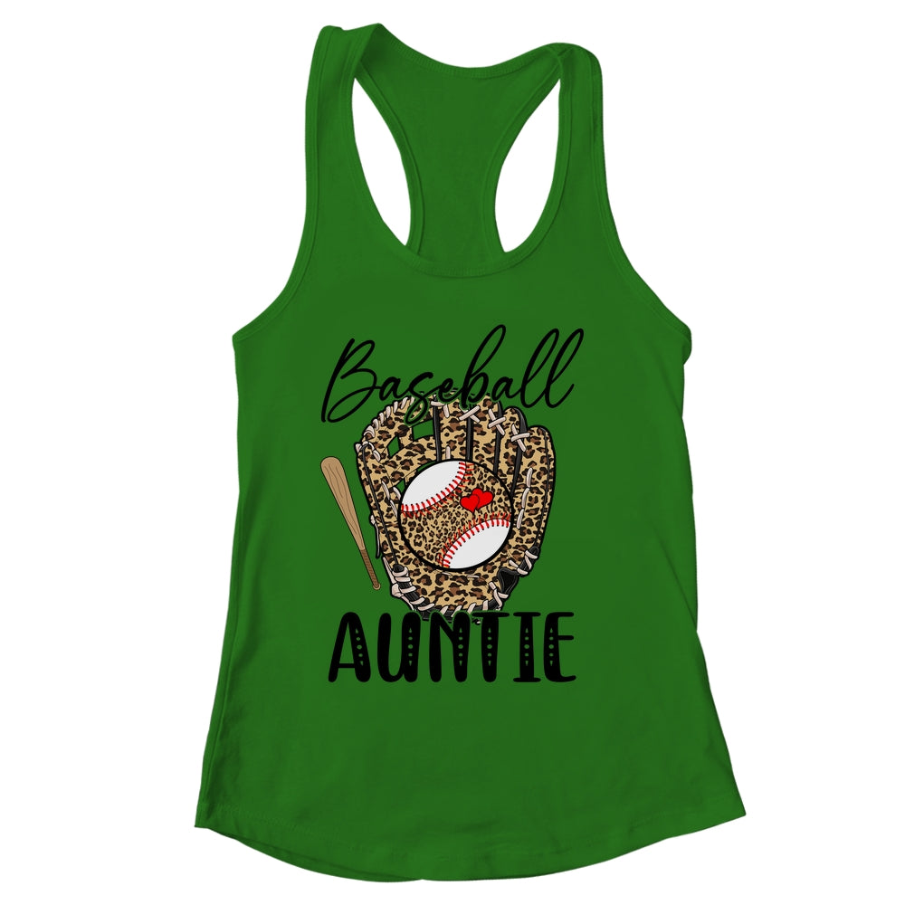 Baseball Auntie Leopard Game Day Women Lover Mothers Day Shirt & Tank Top | siriusteestore