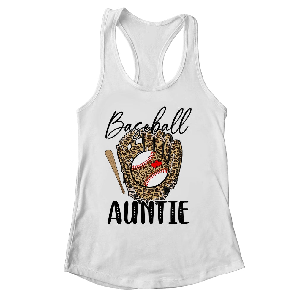 Baseball Auntie Leopard Game Day Women Lover Mothers Day Shirt & Tank Top | siriusteestore