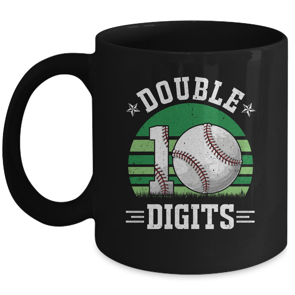 Baseball Birthday 10 Year Old Double Digits 10th Birthday Mug | siriusteestore