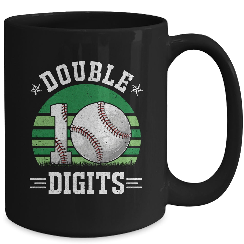 Baseball Birthday 10 Year Old Double Digits 10th Birthday Mug | siriusteestore
