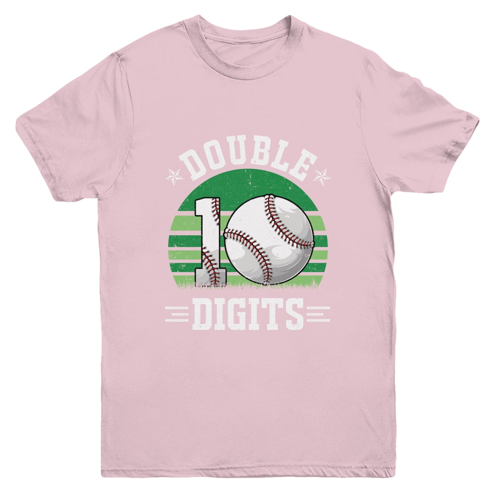 Baseball Birthday 10 Year Old Double Digits 10th Birthday Youth Shirt | siriusteestore