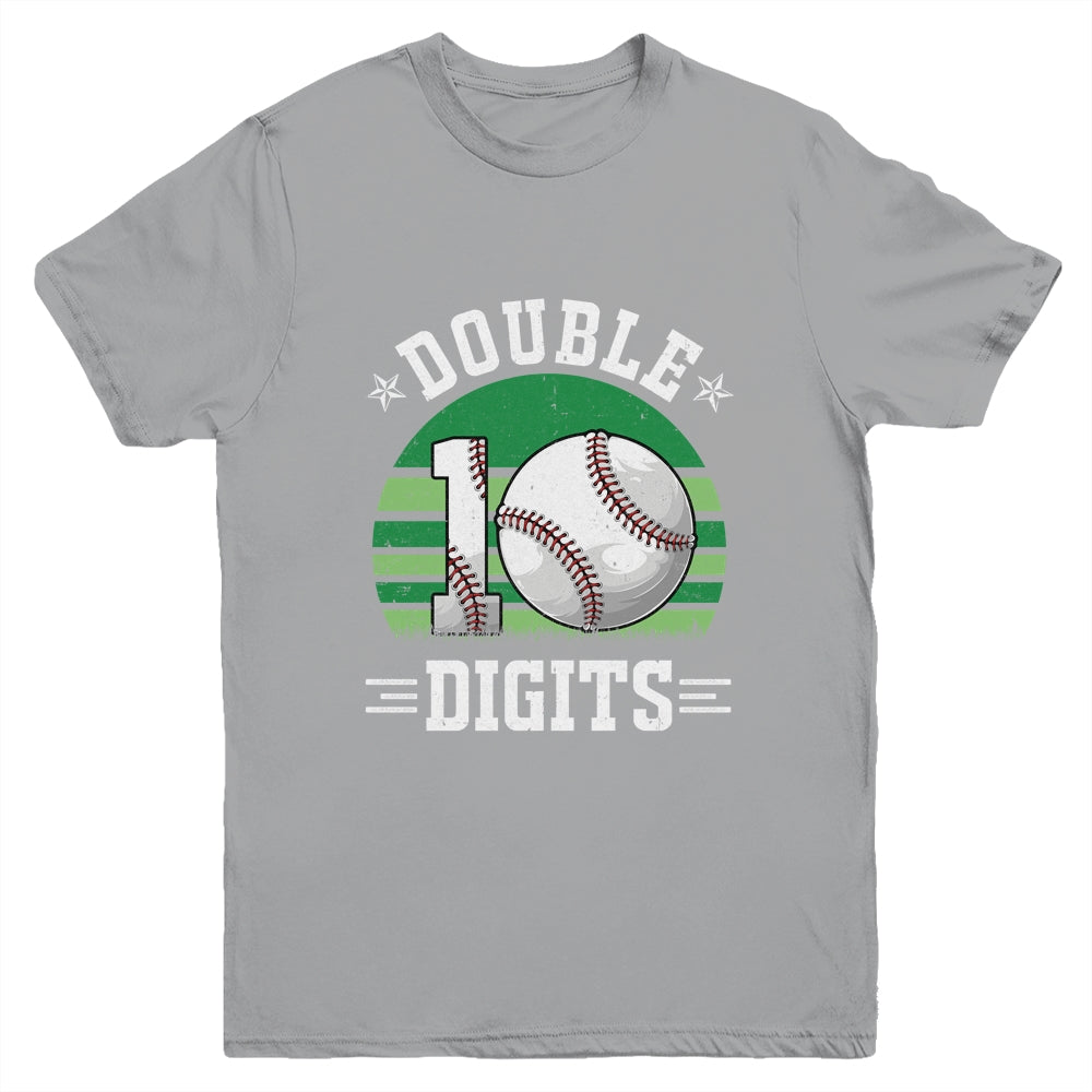 Baseball Birthday 10 Year Old Double Digits 10th Birthday Youth Shirt | siriusteestore