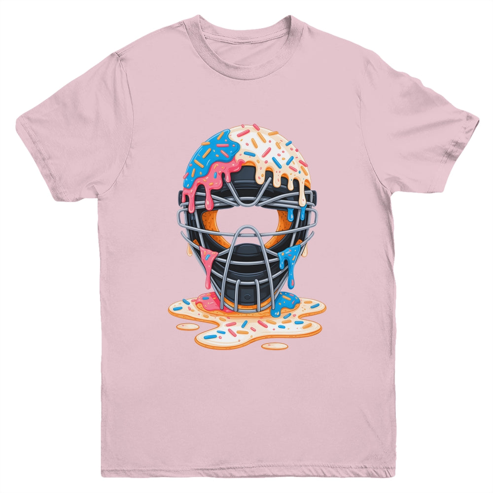 Baseball Catcher Mask Ice Cream Dripping Baseball Fan Boys Youth Shirt | siriusteestore