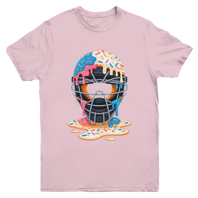 Baseball Catcher Mask Ice Cream Dripping Baseball Fan Boys Youth Shirt | siriusteestore