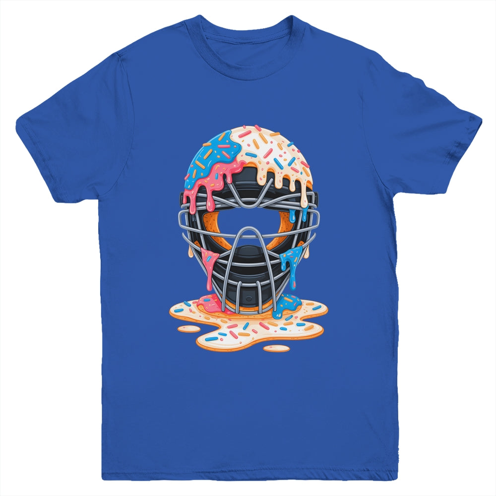 Baseball Catcher Mask Ice Cream Dripping Baseball Fan Boys Youth Shirt | siriusteestore