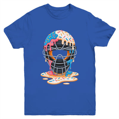 Baseball Catcher Mask Ice Cream Dripping Baseball Fan Boys Youth Shirt | siriusteestore