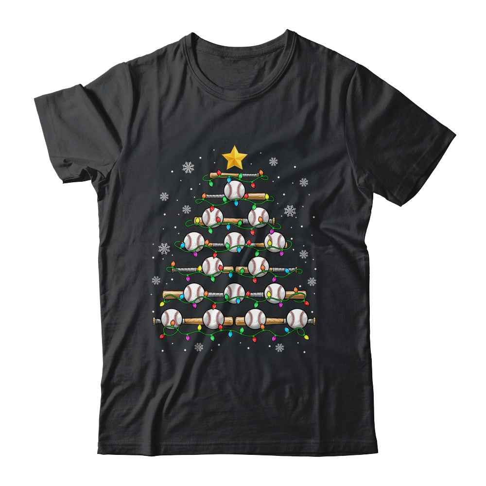 Baseball Christmas Tree Light Xmas Baseball Men Boys Kids Shirt & Sweatshirt | siriusteestore