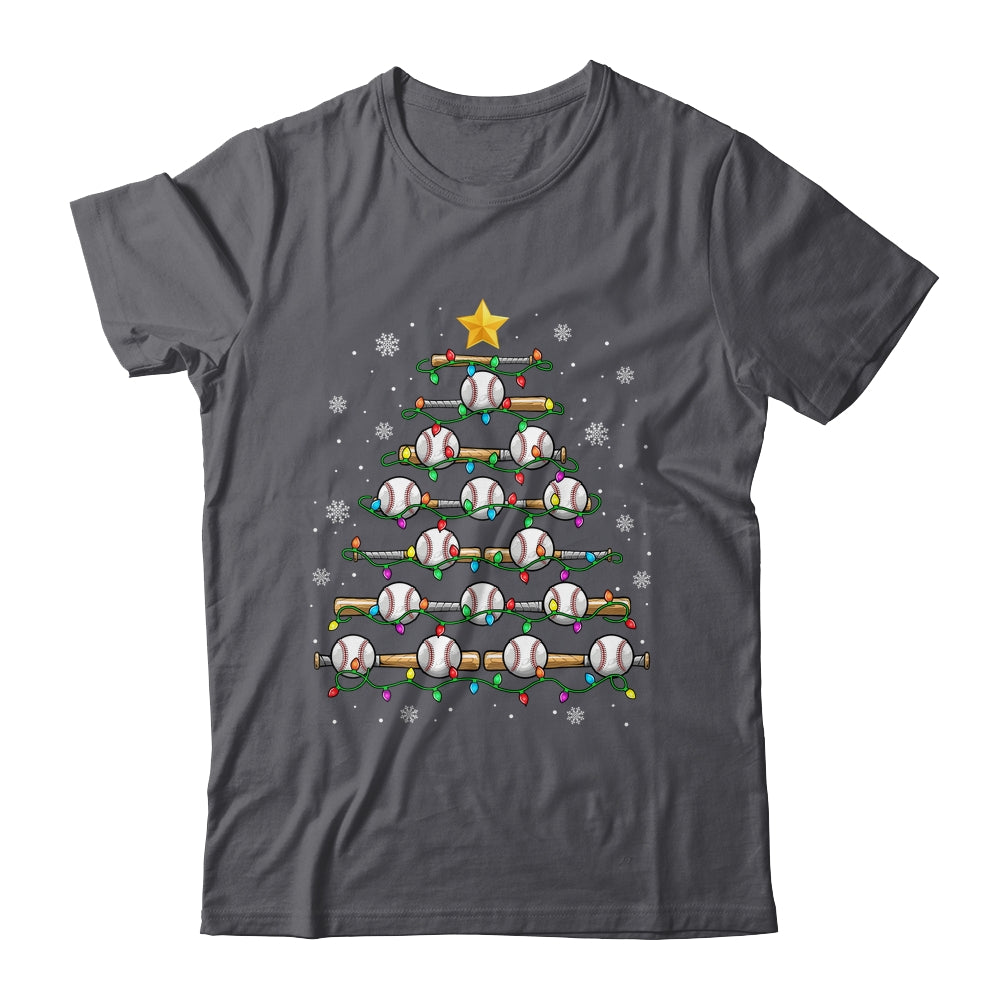 Baseball Christmas Tree Light Xmas Baseball Men Boys Kids Shirt & Sweatshirt | siriusteestore