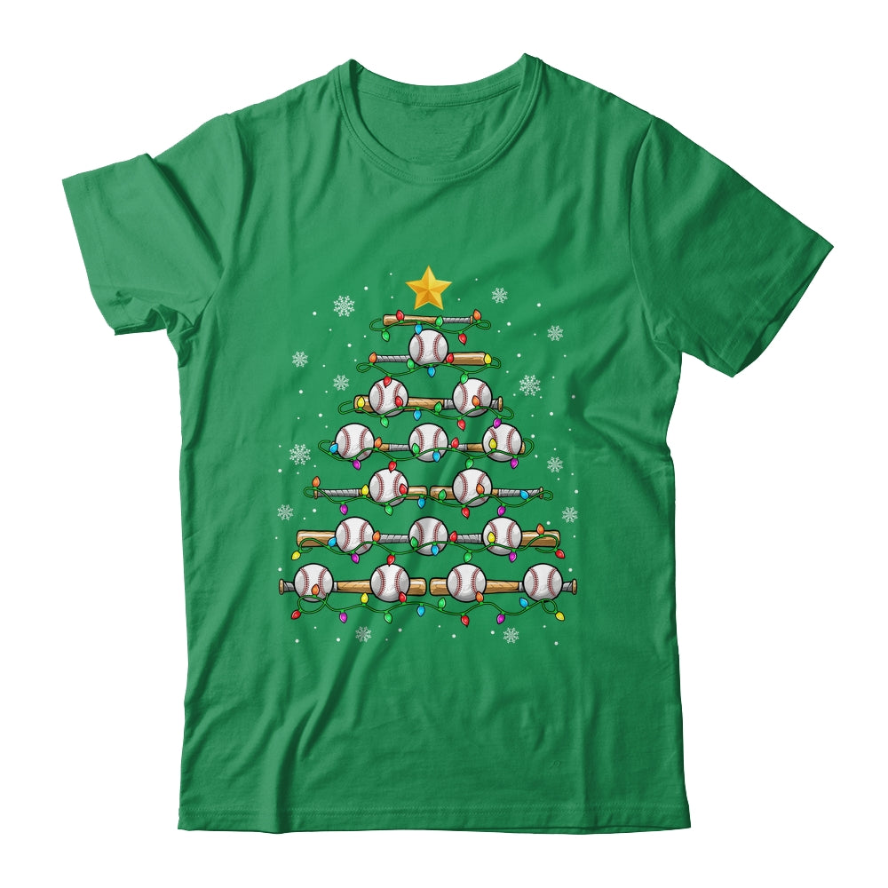 Baseball Christmas Tree Light Xmas Baseball Men Boys Kids Shirt & Sweatshirt | siriusteestore