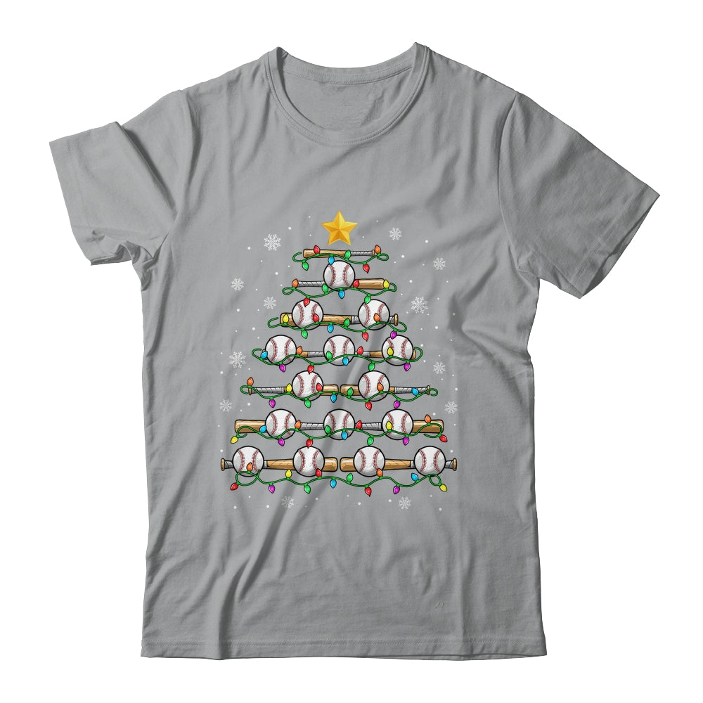 Baseball Christmas Tree Light Xmas Baseball Men Boys Kids Shirt & Sweatshirt | siriusteestore