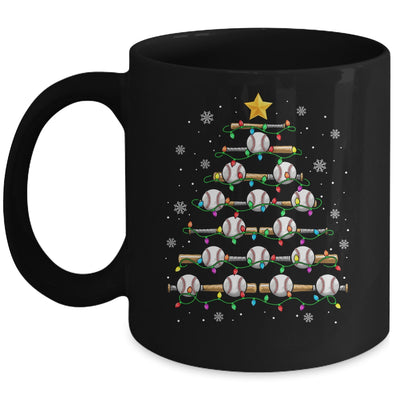 Baseball Christmas Tree Light Xmas Baseball Men Boys Kids Mug | siriusteestore