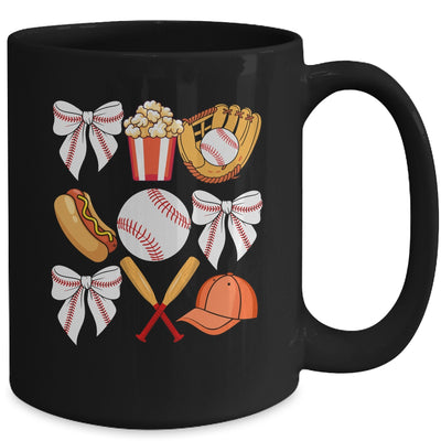 Baseball Coquette Bow Women Girls Baseball Cheer Mom Mama Mug | siriusteestore