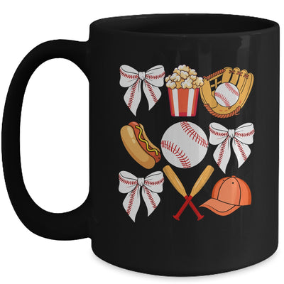 Baseball Coquette Bow Women Girls Baseball Cheer Mom Mama Mug | siriusteestore