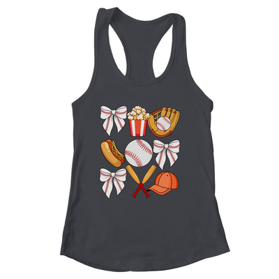 Baseball Coquette Bow Women Girls Baseball Cheer Mom Mama Shirt & Tank Top | siriusteestore