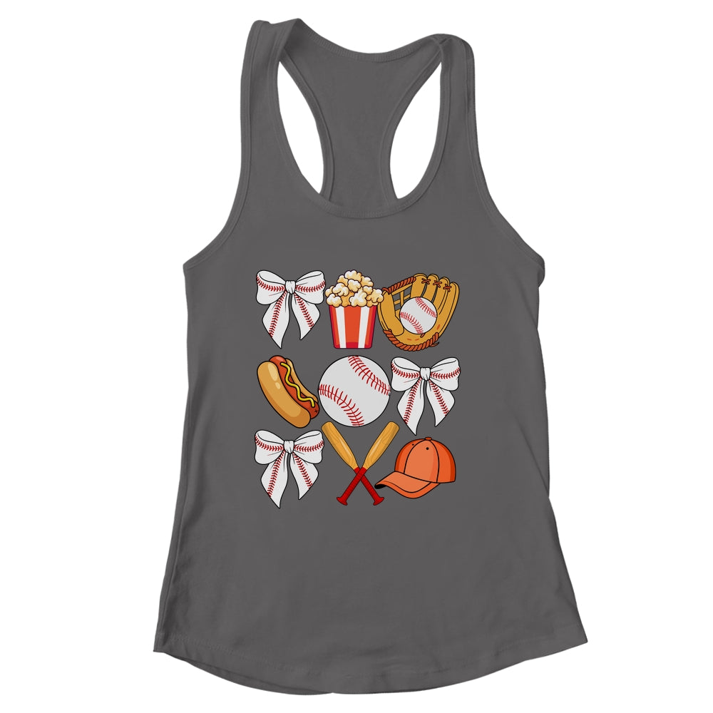 Baseball Coquette Bow Women Girls Baseball Cheer Mom Mama Shirt & Tank Top | siriusteestore