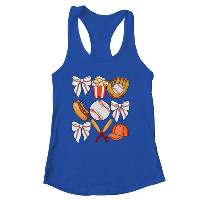 Baseball Coquette Bow Women Girls Baseball Cheer Mom Mama Shirt & Tank Top | siriusteestore
