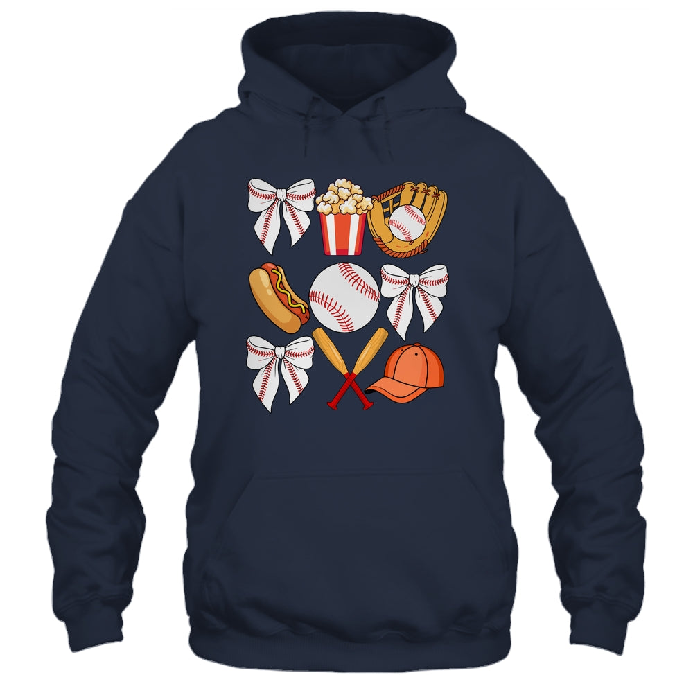 Baseball Coquette Bow Women Girls Baseball Cheer Mom Mama Shirt & Tank Top | siriusteestore