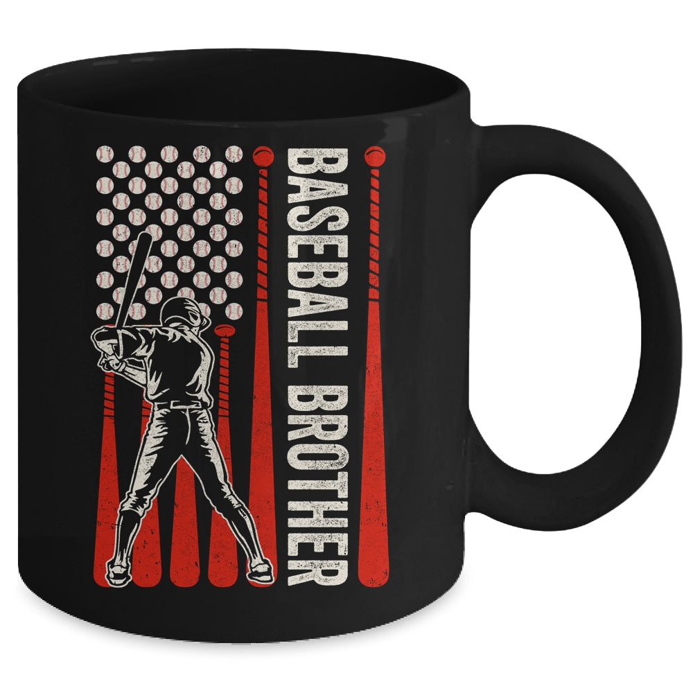 Baseball Design For Men Brother Flag Baseball Brother Mug | siriusteestore