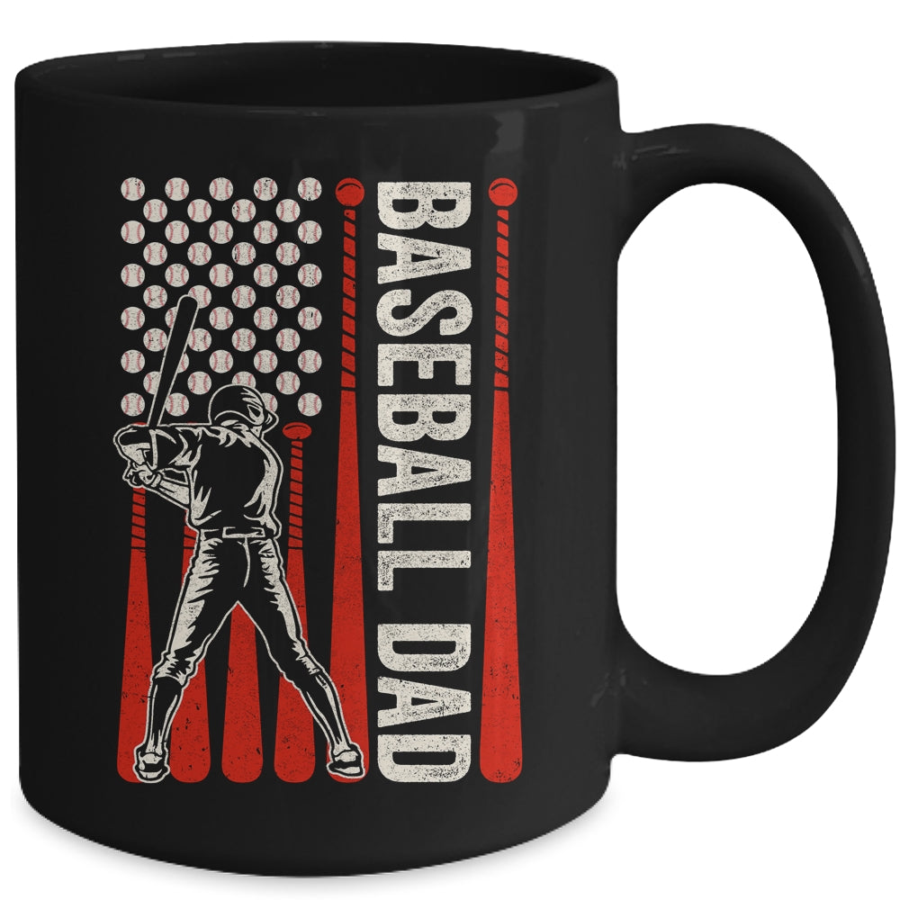 Baseball Design For Men Dad Flag Baseball Fathers Day Mug | siriusteestore