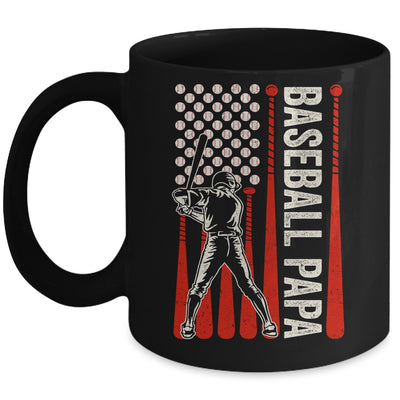 Baseball Design For Men Papa Flag Baseball Fathers Day Mug | siriusteestore