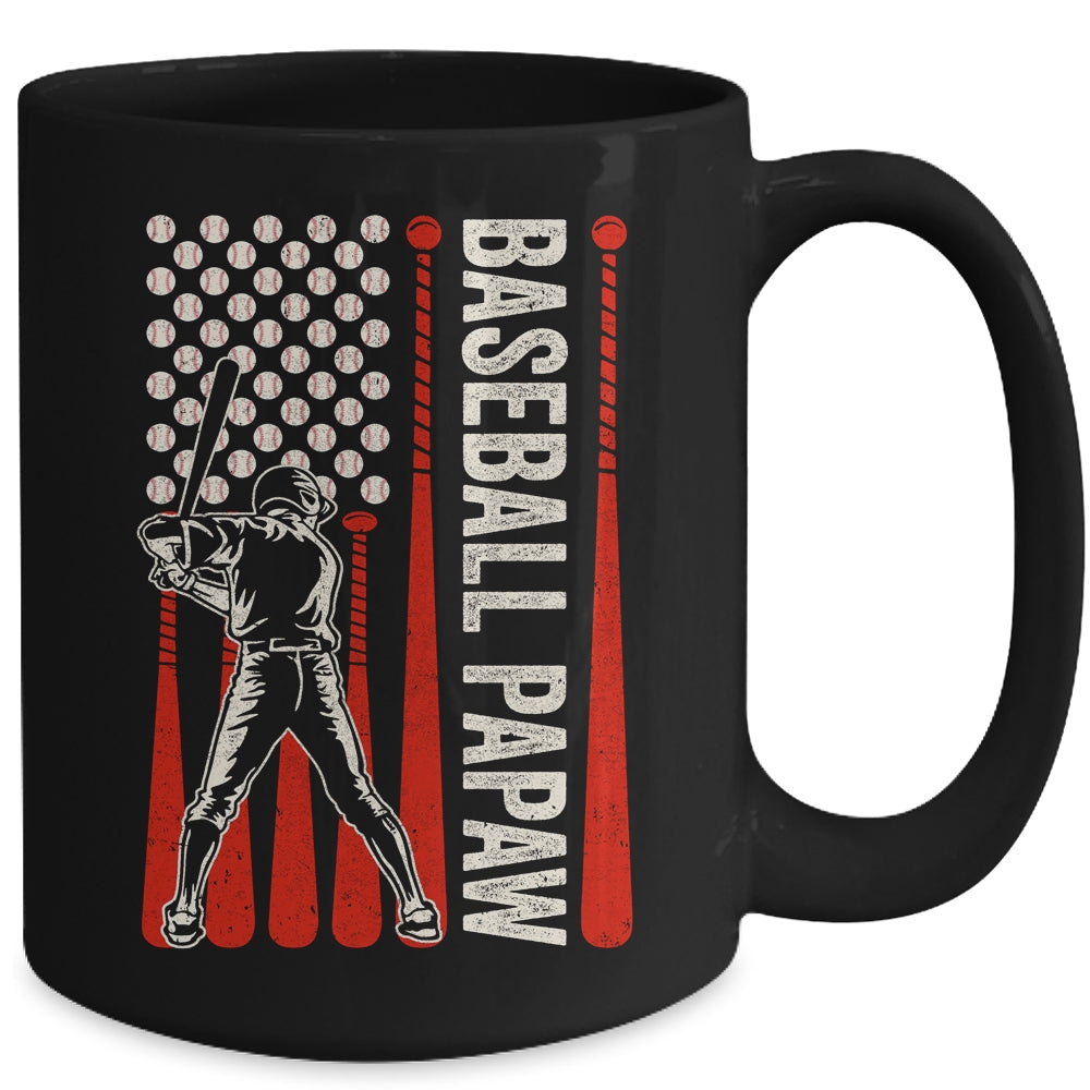 Baseball Design For Men Papaw Flag Baseball Fathers Day Mug | siriusteestore