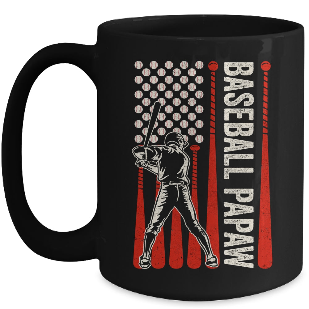 Baseball Design For Men Papaw Flag Baseball Fathers Day Mug | siriusteestore