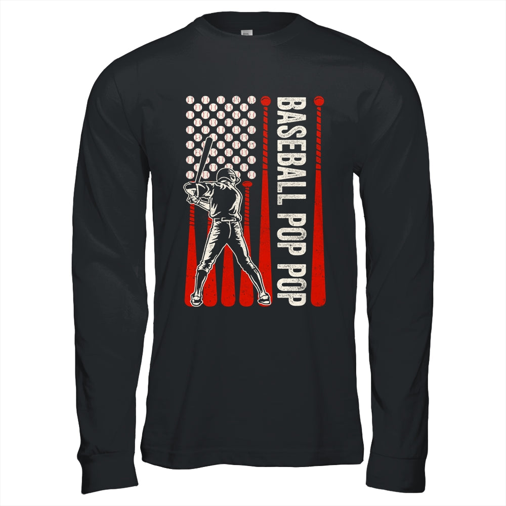Baseball Design For Men Pop Pop Flag Baseball Fathers Day Shirt & Hoodie | siriusteestore