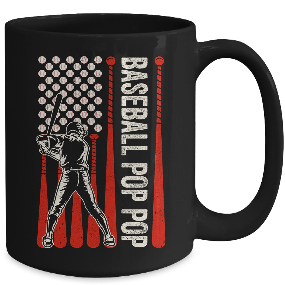 Baseball Design For Men Pop Pop Flag Baseball Fathers Day Mug | siriusteestore