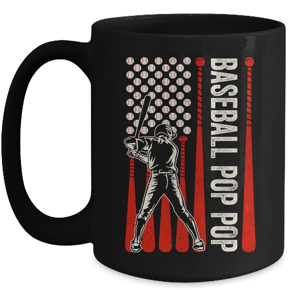 Baseball Design For Men Pop Pop Flag Baseball Fathers Day Mug | siriusteestore