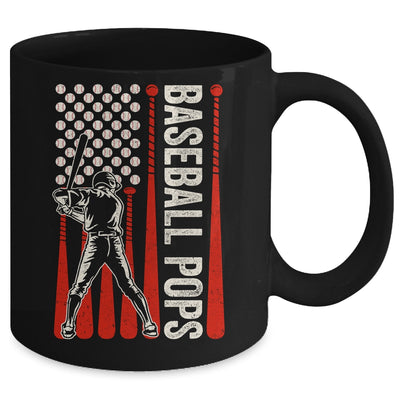 Baseball Design For Men Pops Flag Baseball Fathers Day Mug | siriusteestore