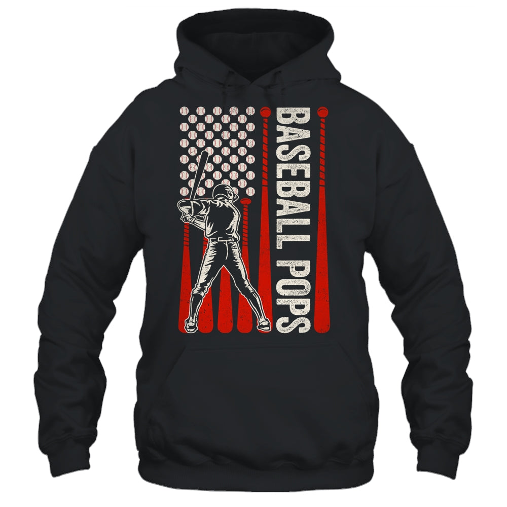 Baseball Design For Men Pops Flag Baseball Fathers Day Shirt & Hoodie | siriusteestore