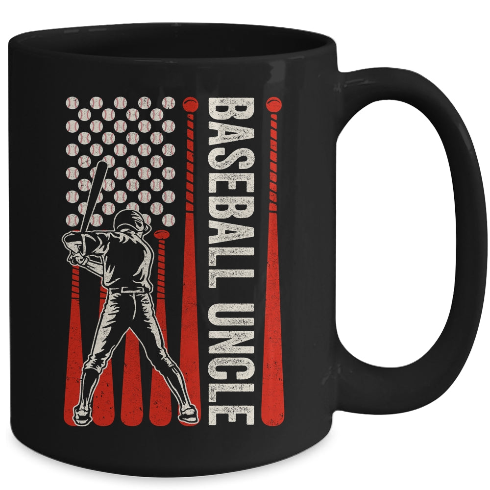 Baseball Design For Men Uncle Flag Baseball Fathers Day Mug | siriusteestore
