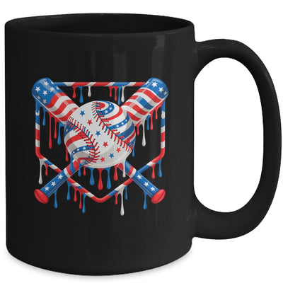 Baseball Drip American Flag Boys Girl Kids 4th Of July Mug | siriusteestore