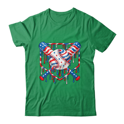 Baseball Drip American Flag Boys Girl Kids 4th Of July Shirt & Hoodie | siriusteestore