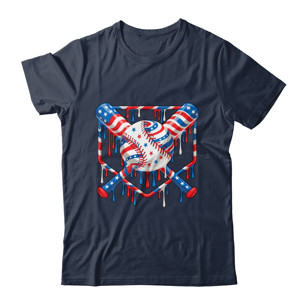 Baseball Drip American Flag Boys Girl Kids 4th Of July Shirt & Hoodie | siriusteestore