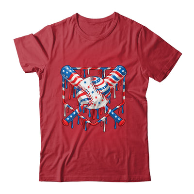 Baseball Drip American Flag Boys Girl Kids 4th Of July Shirt & Hoodie | siriusteestore