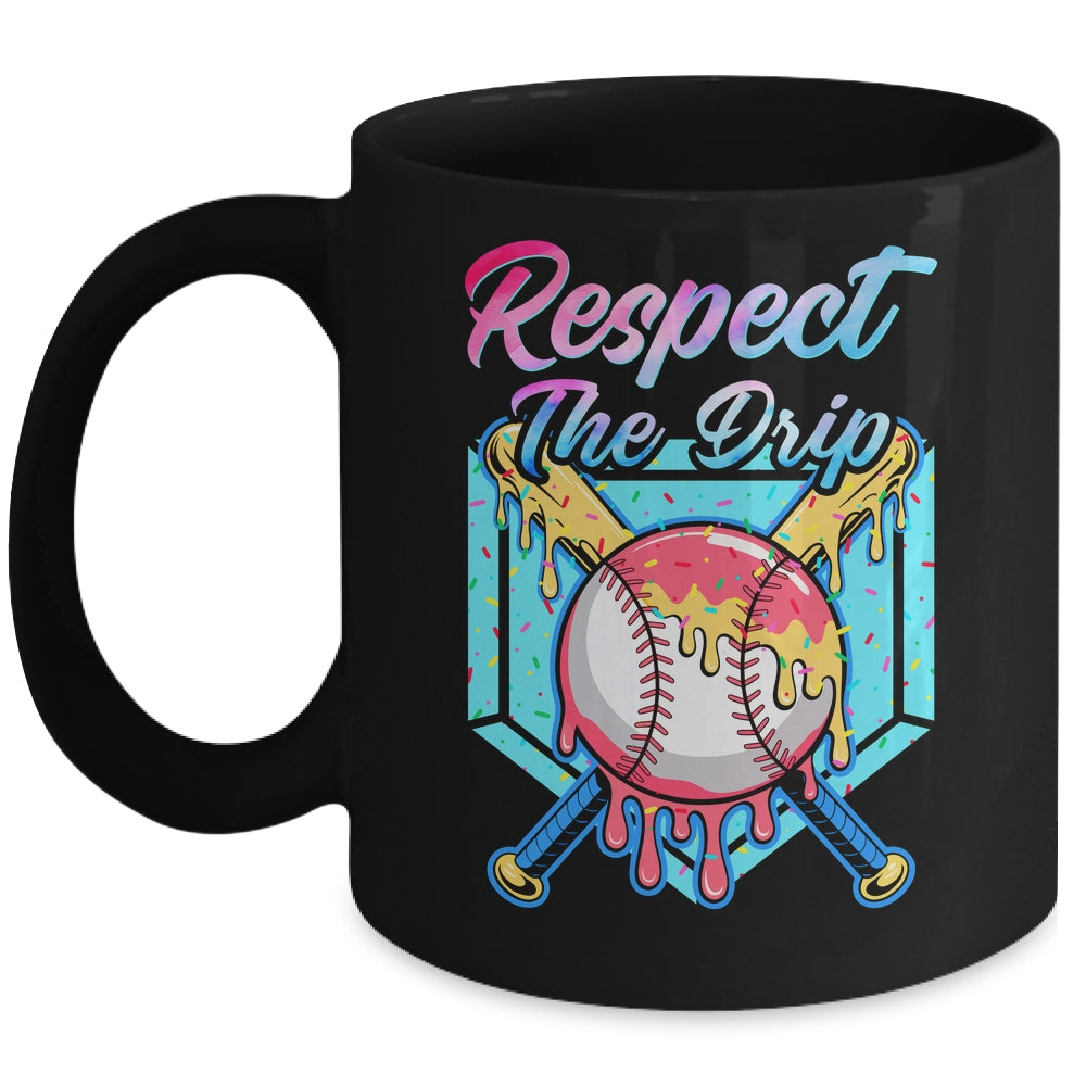 Baseball Drip Boys Home Plate Youth Sports Respect The Drip Mug | siriusteestore
