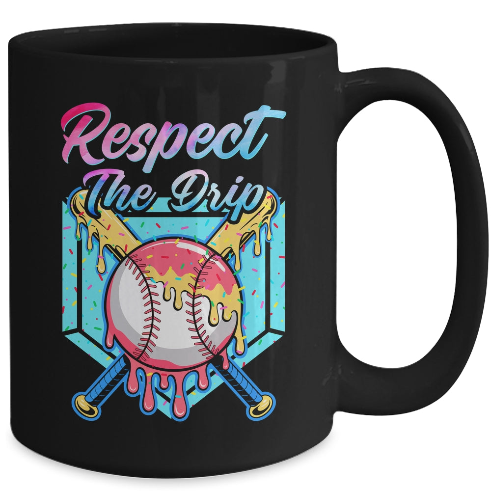 Baseball Drip Boys Home Plate Youth Sports Respect The Drip Mug | siriusteestore