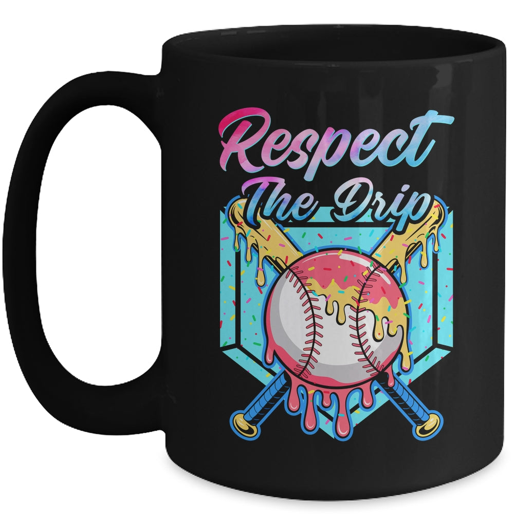 Baseball Drip Boys Home Plate Youth Sports Respect The Drip Mug | siriusteestore