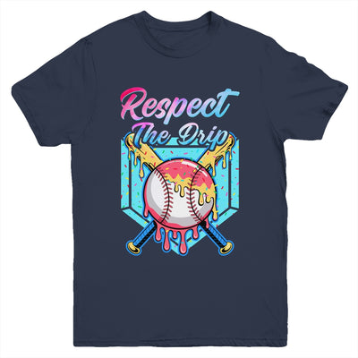 Baseball Drip Boys Home Plate Youth Sports Respect The Drip Youth Shirt | siriusteestore