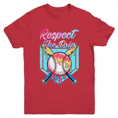 Baseball Drip Boys Home Plate Youth Sports Respect The Drip Youth Shirt | siriusteestore
