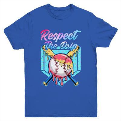 Baseball Drip Boys Home Plate Youth Sports Respect The Drip Youth Shirt | siriusteestore
