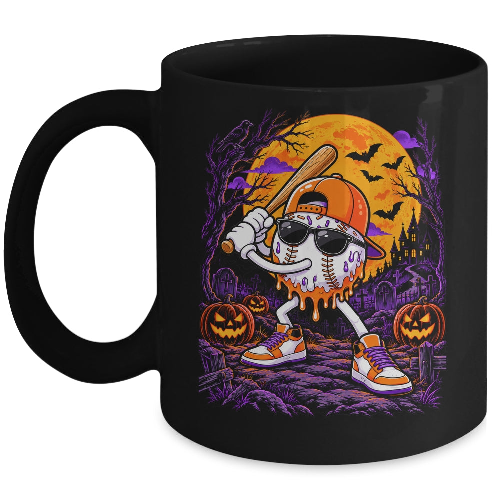 Baseball Drip For Boys Ice Cream Drip Baseball Halloween Mug | siriusteestore