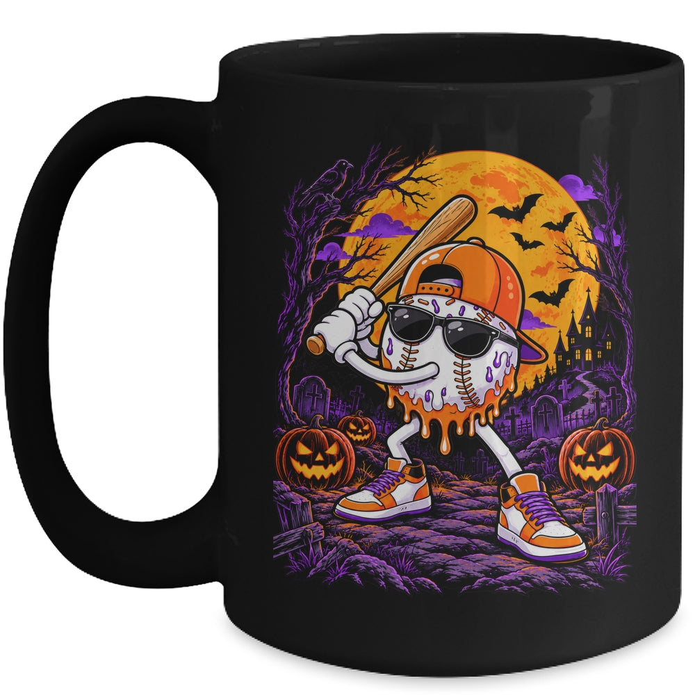 Baseball Drip For Boys Ice Cream Drip Baseball Halloween Mug | siriusteestore