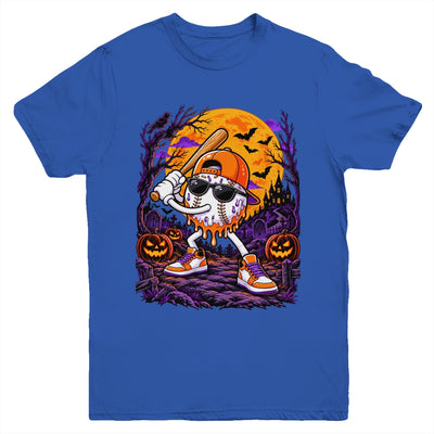 Baseball Drip For Boys Ice Cream Drip Baseball Halloween Youth Shirt | siriusteestore