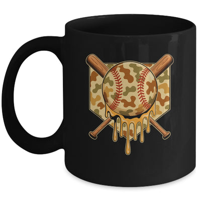 Baseball Drip For Boys Ice Cream Dripping Boys Baseball Camo Mug | siriusteestore