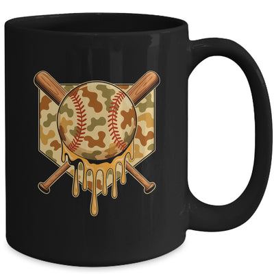 Baseball Drip For Boys Ice Cream Dripping Boys Baseball Camo Mug | siriusteestore