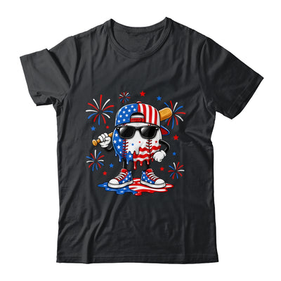 Baseball Drip Ice Cream Boys Youth 4Th Of July American Flag Shirt & Hoodie | siriusteestore