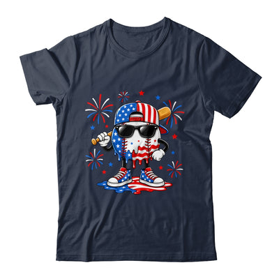Baseball Drip Ice Cream Boys Youth 4Th Of July American Flag Shirt & Hoodie | siriusteestore