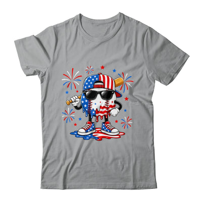 Baseball Drip Ice Cream Boys Youth 4Th Of July American Flag Shirt & Hoodie | siriusteestore